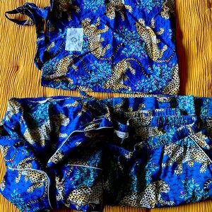 Printfresh bagheera longsleeve pj set in royal blue 2x